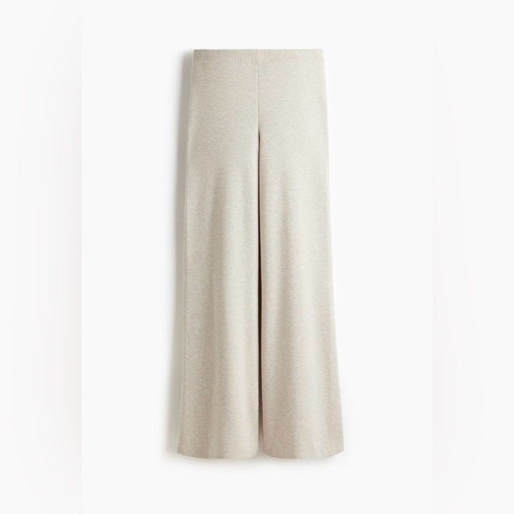 Elegant Cream Wide-Leg Pants